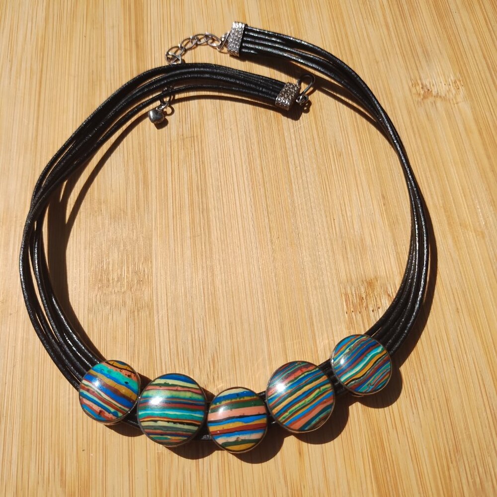 Jay King DTR  925 Sterling Silver Turquoise Rainbow Calsilica Reversible - Picture 4 of 10